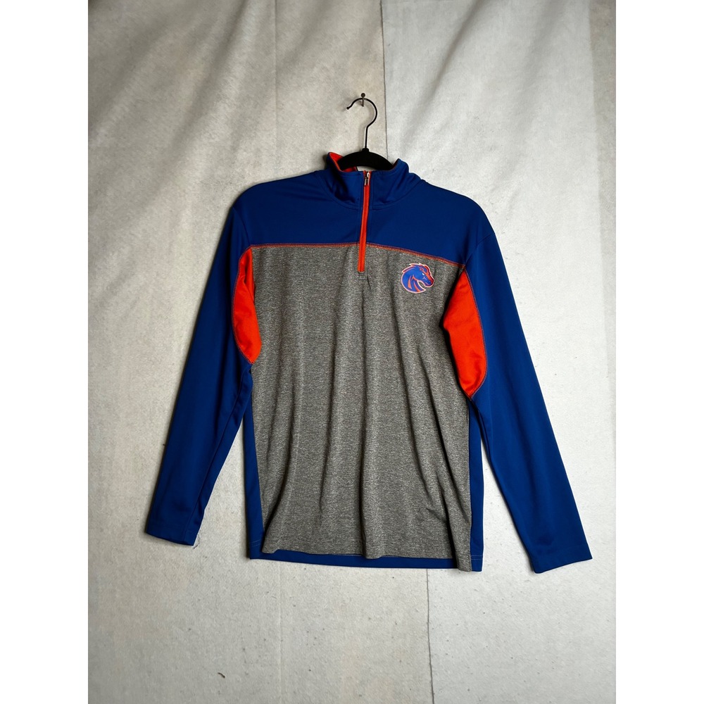 Team Athletics Boise State Broncos Youth Large 14/16 Quarter Zip Pullover Blue‎
